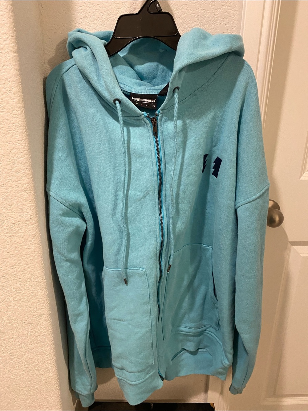 The Hundreds Men’s Zip-Up Hoodie in Aqua